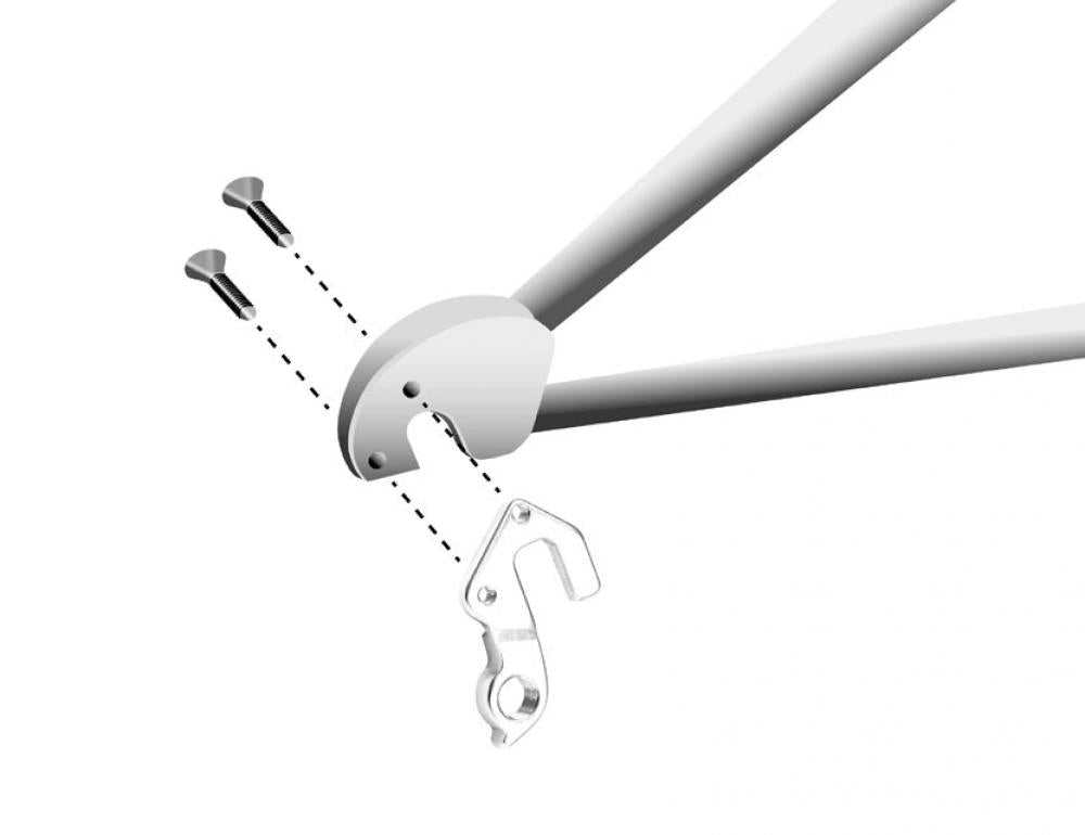Marwi Schaltauge GH-267 inkl. Schrauben für Focus/Kalkhoff/Univega/Raleigh, Aluminium silber