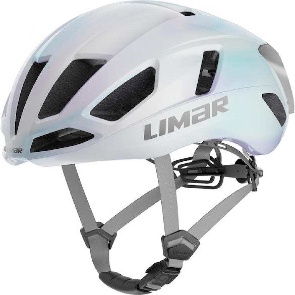 Limar Air Atlas W&B Opal White Silver M Weiß/Silber - aerodynamischer Rennradhelm