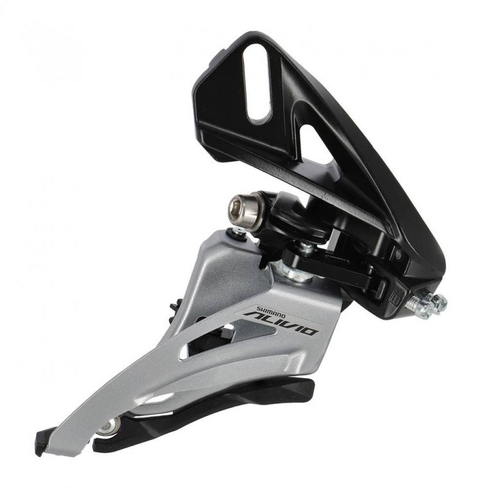 Shimano ALIVIO FD-M3120 2-fach MTB Umwerfer für Direktmontage hoch, Front-Pull, in Silber und Schwarz.