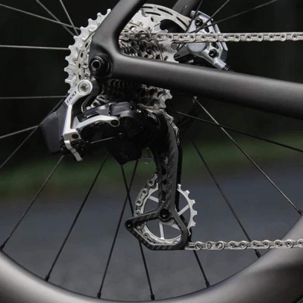 Nova Ride CCD EVO 12s SRAM AXS Schaltwerkskäfig Silber - 82g Carbon, windkanalgetestet