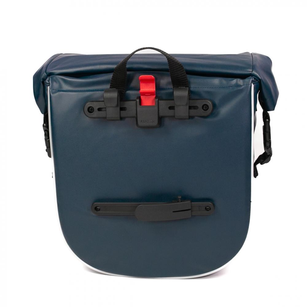 Haberland Einzeltasche eMotion blau/reflex - wassergeschützte Gepäckträgertasche mit Rollverschluss