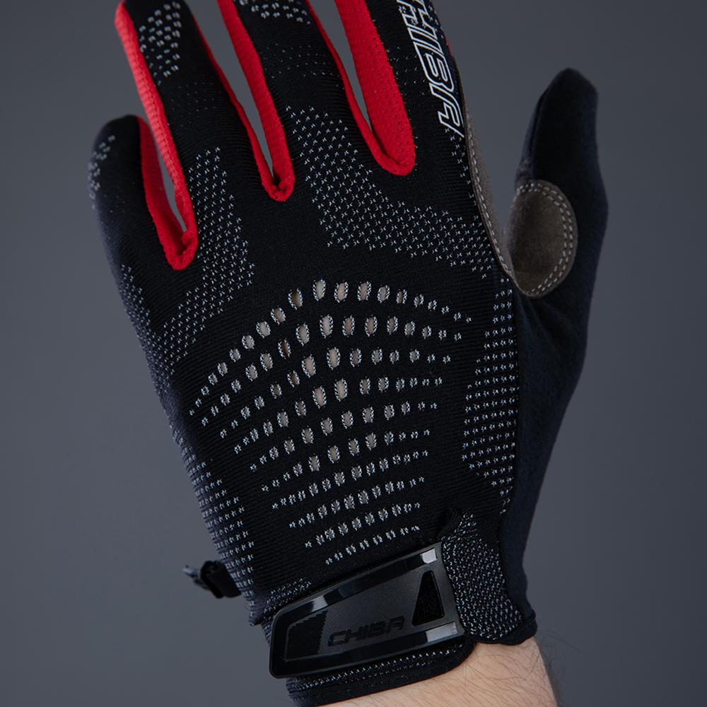 CHIBA Gel Performer - Radhandschuhe kurzfinger, schwarz/rot, Größe M