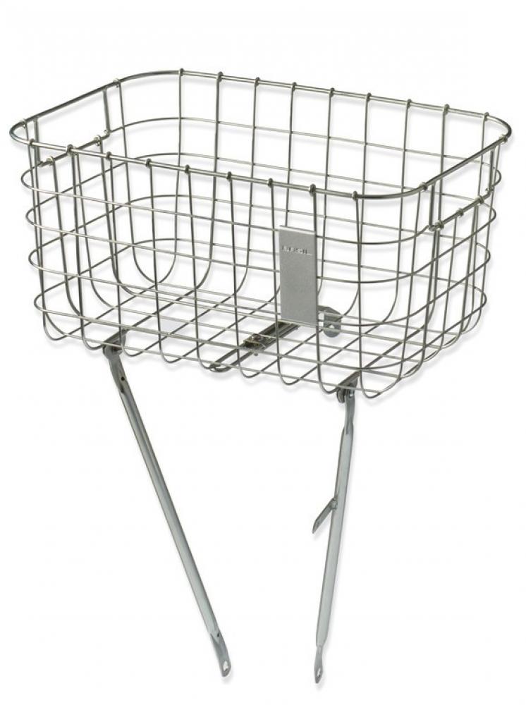 Basil Vorderradkorb Robin mit Streben 30x46x23cm silber weitmaschig Festmontage
