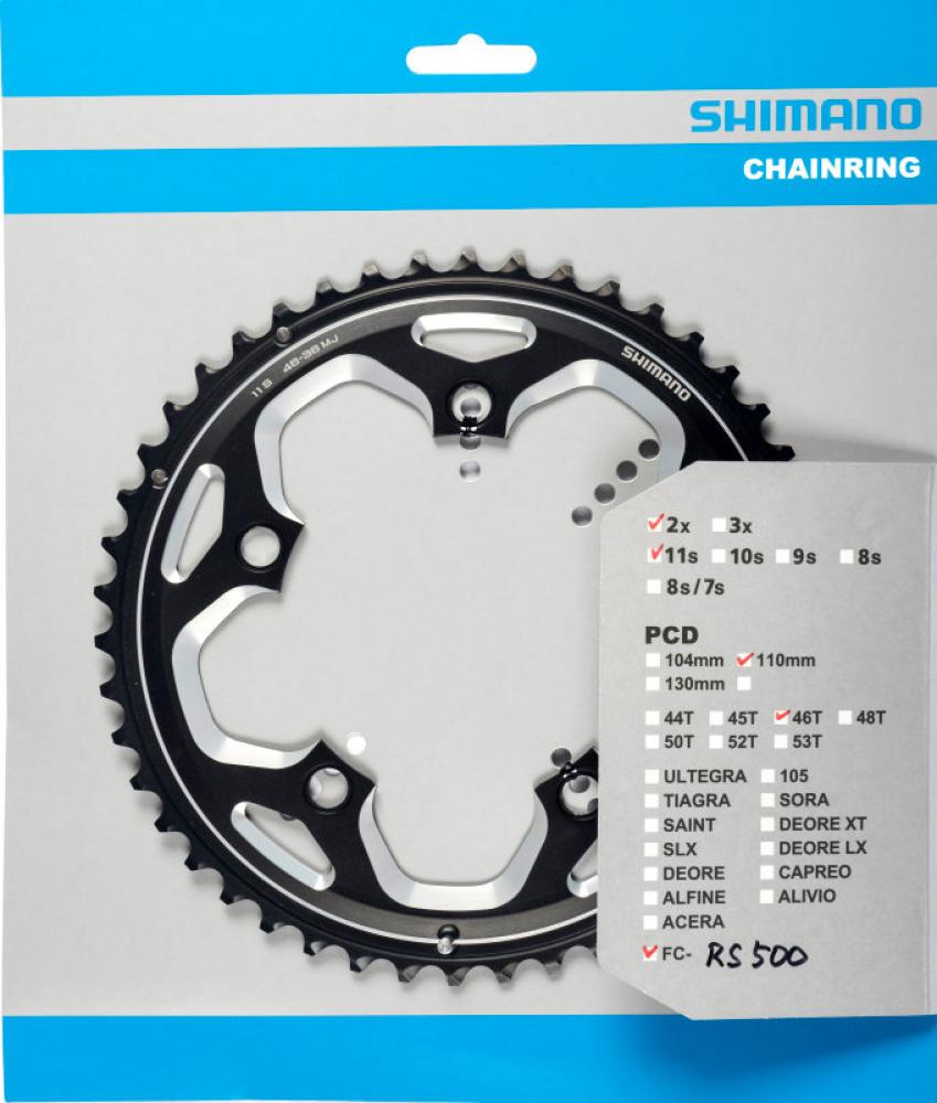 SHIMANO FC-RS500 Kettenblatt 46 Zähne 110 mm Schwarz