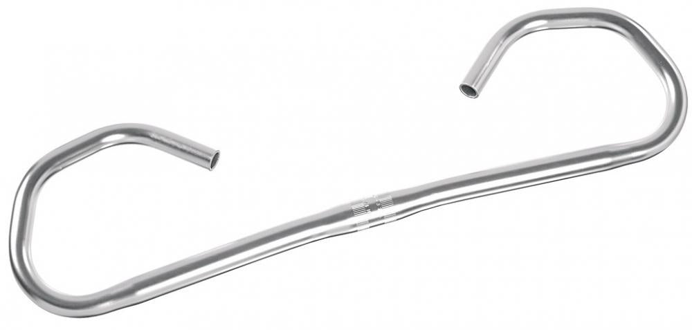 Ergotec Hornbar Comfort Alu Fahrradlenker, silber, 25,4mm, 565mm, ergonomisches Design.