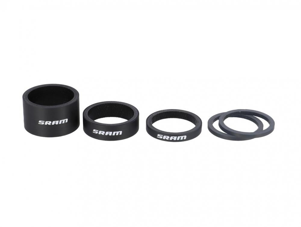 SRAM Carbon Spacer-Set schwarz-weiß - Präzise Höhenverstellung für den Vorbau