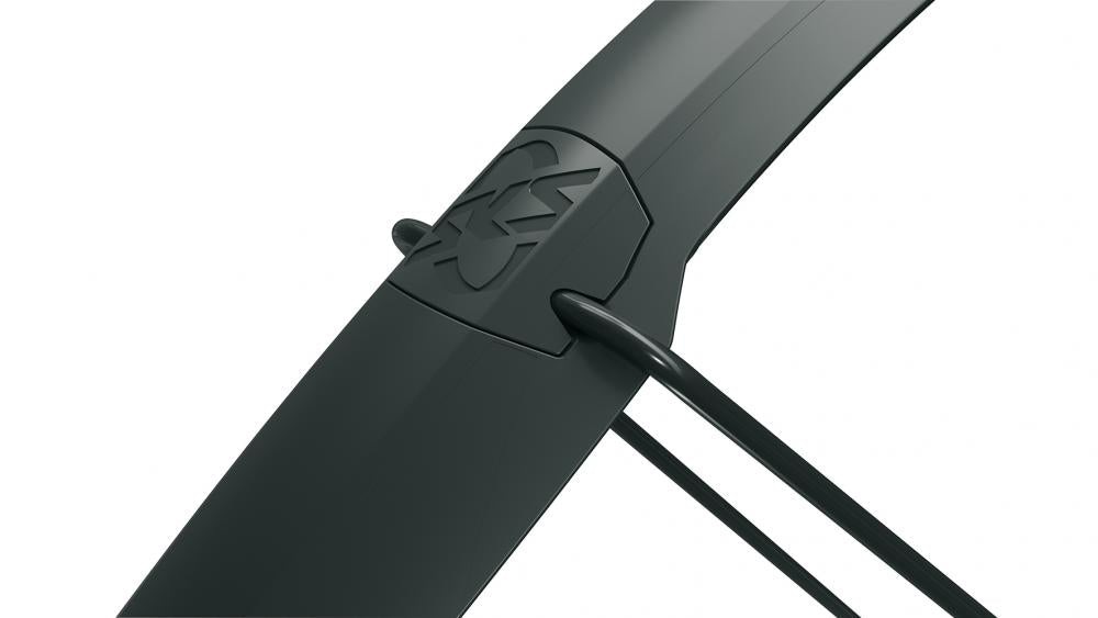 SKS Speedrocker Schutzblechset 28\" für Gravelbikes und Rennräder, Reifenbreite 23-42 mm, schwarz, Doppelspoiler vorne, ausziehbare Verlängerung hinten