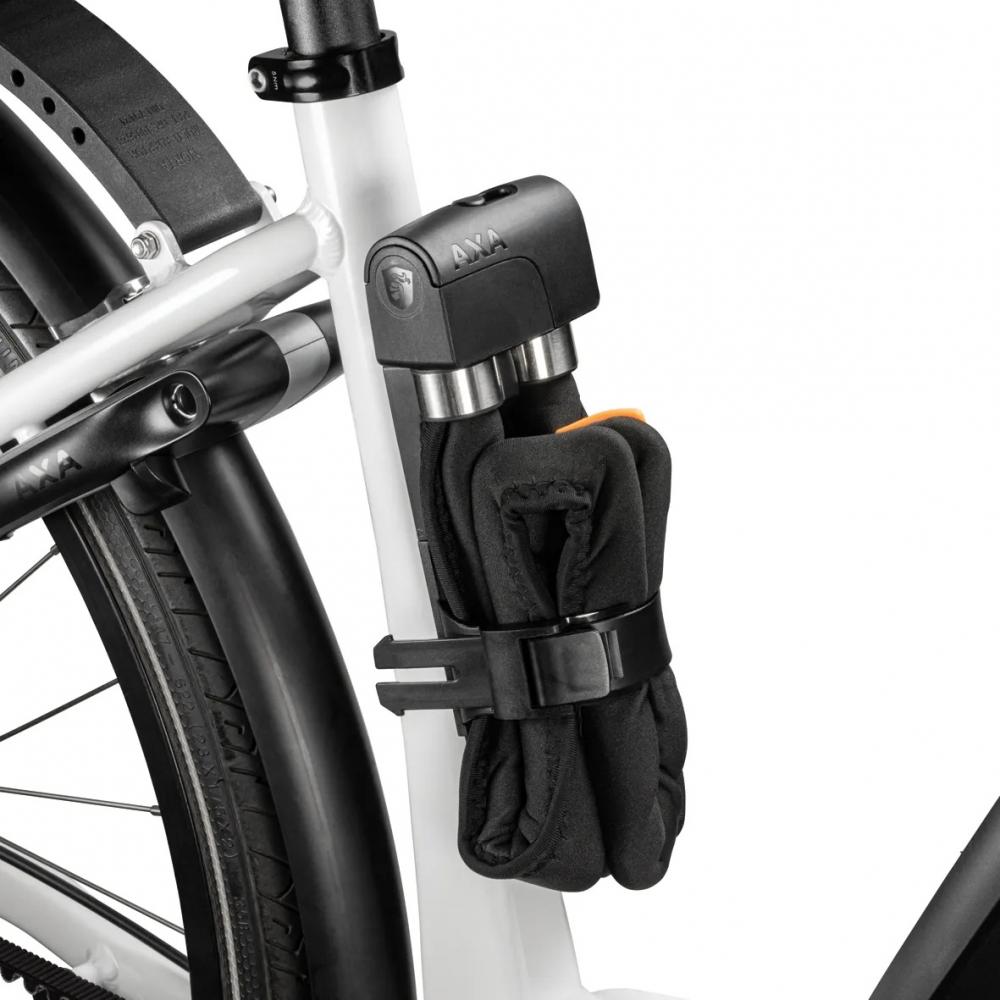 AXA Faltschloss Foldable 8-100, schwarz, am Fahrradrahmen befestigt, robustes Fahrradschloss mit hoher Sicherheit.