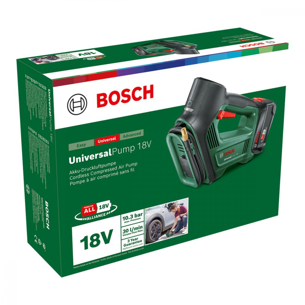 Bosch PowerTools UniversalPump 18V Akku-Druckluftpumpe (EU-Version) - vielseitiges Aufpumpen ohne Kabel