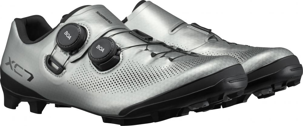 SHIMANO Fahrradschuhe XC703 Herren/Damen MTB SPD Fahrradschuhe Größe 48 breit, Silber