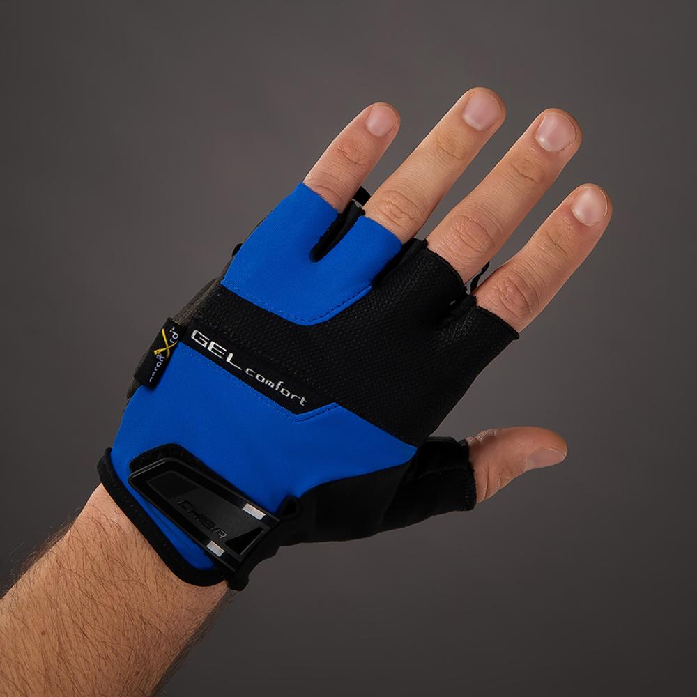CHIBA Gel Comfort - Fahrradhandschuhe kurz, Gelpolsterung, atmungsaktiv, royal, Gr. S