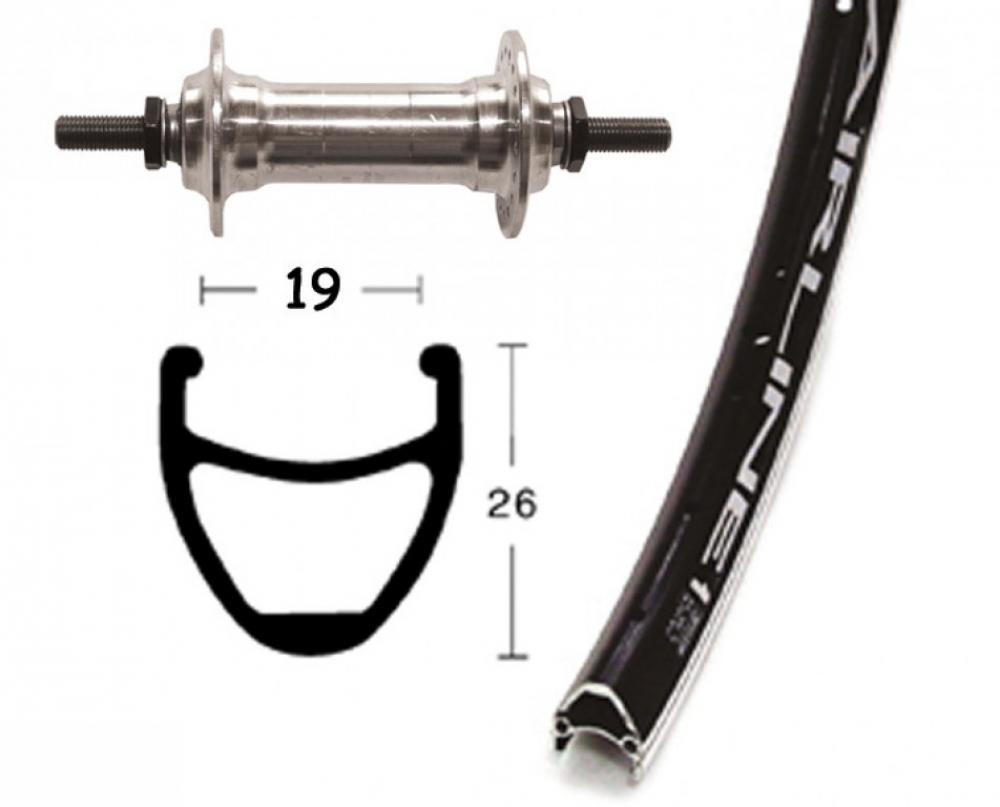 Bike-Parts Laufrad Vorderrad 28x1.75 Zoll Alunabe silber Festachse 36-Loch Rodi Airline 1 schwarz Nirosta-Speichen