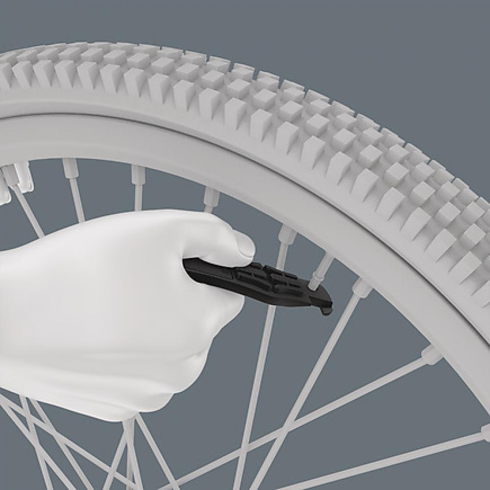 Wera Bicycle Set 13, Reifenheber-Set 2-tlg, mit Bitaufnahme, Ventilausdreher, glasfaserverstärkt, ideal für Fahrradreifen, Felgenschonend, robust