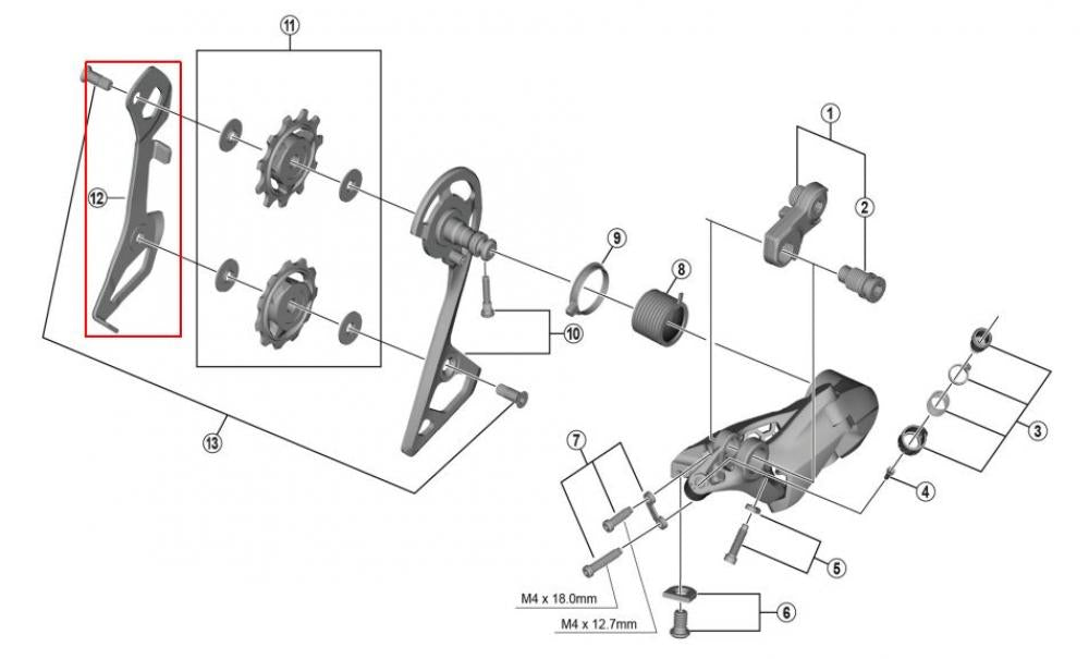SHIMANO Kettenleitblech für RD-R8000 SS-Type Kettenleitblech