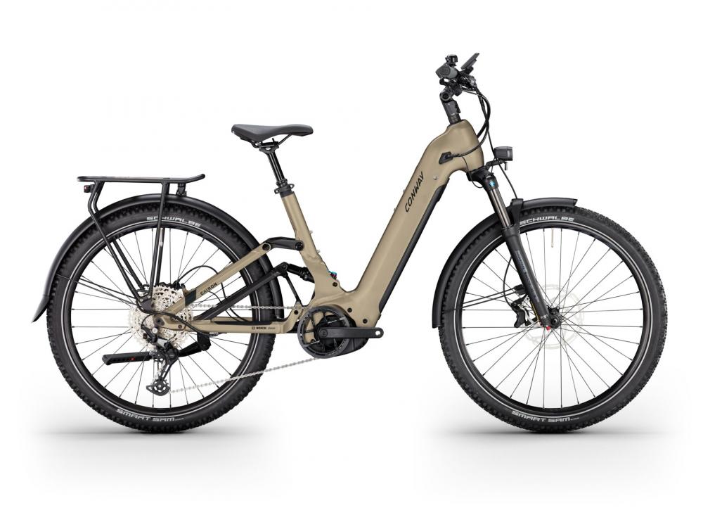 CONWAY Elektro-SUV "Cairon SUV FS 4.0" (#1), Wave, 27", desert matt, 12-Gang SHIMANO "Deore", 54 cm / XLnnDas Fahrrad ist mit einem BOSCH Performance Line CX Mittelmotor ausgestattet, der eine Motorleistung von 250 W liefert. Im Rahmen befindet sich ein A
