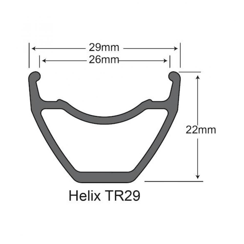 SUNringle Felge Helix TR29 27,5" 28 Loch Schwarz - leichte XC & Trail Performance