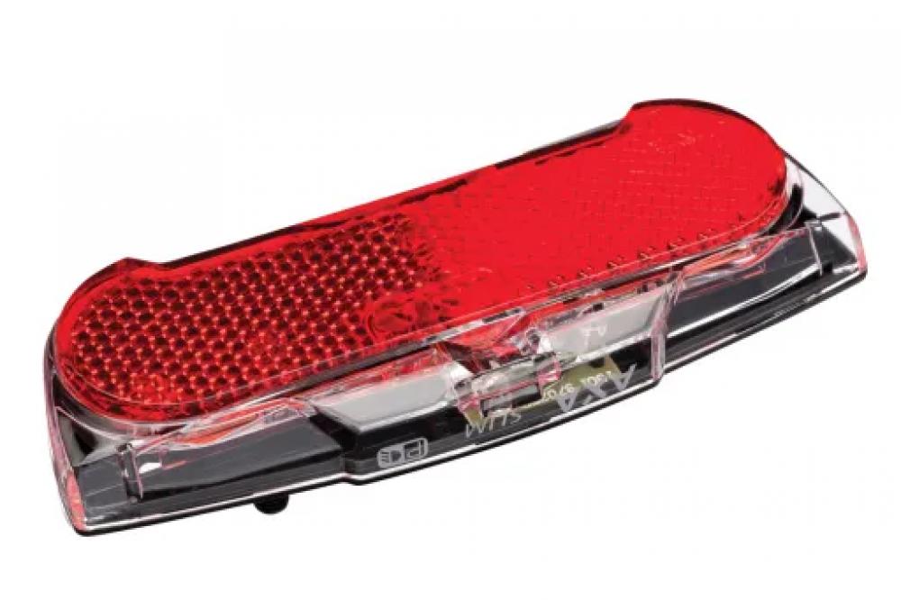 AXA Slim Steady LED Gepäckträgerrücklicht 50 mm, Standlicht, StVZO-konform, für Dynamo & 6V E-Bike, Reflektor integriert, 20 mm Bauhöhe