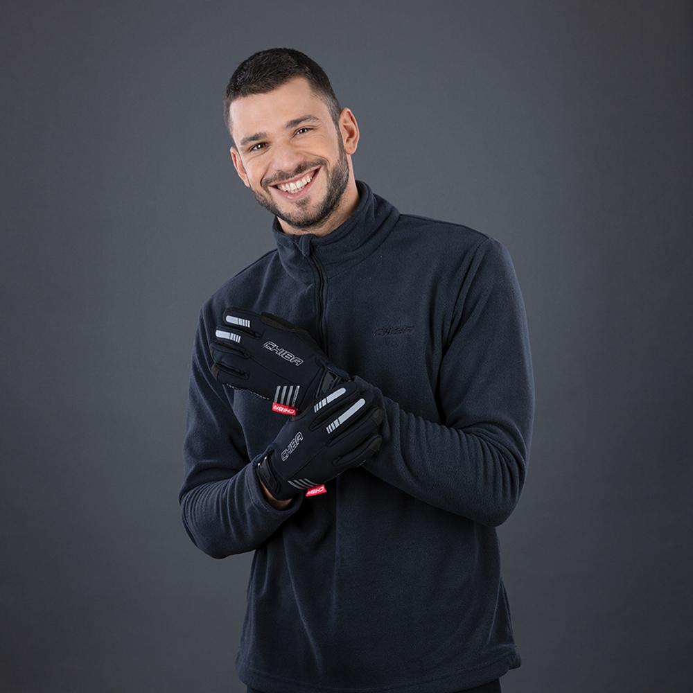 CHIBA Competition Plus - Radhandschuhe schwarz, Größe 8,5, winddicht & atmungsaktiv