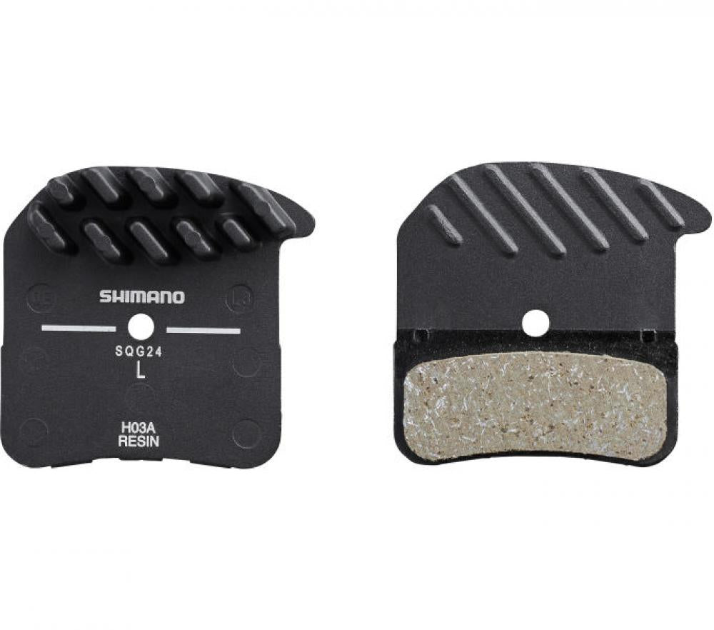 SHIMANO H03A Resin Scheibenbremsbeläge für Fahrräder, leise und mit Aluträger.