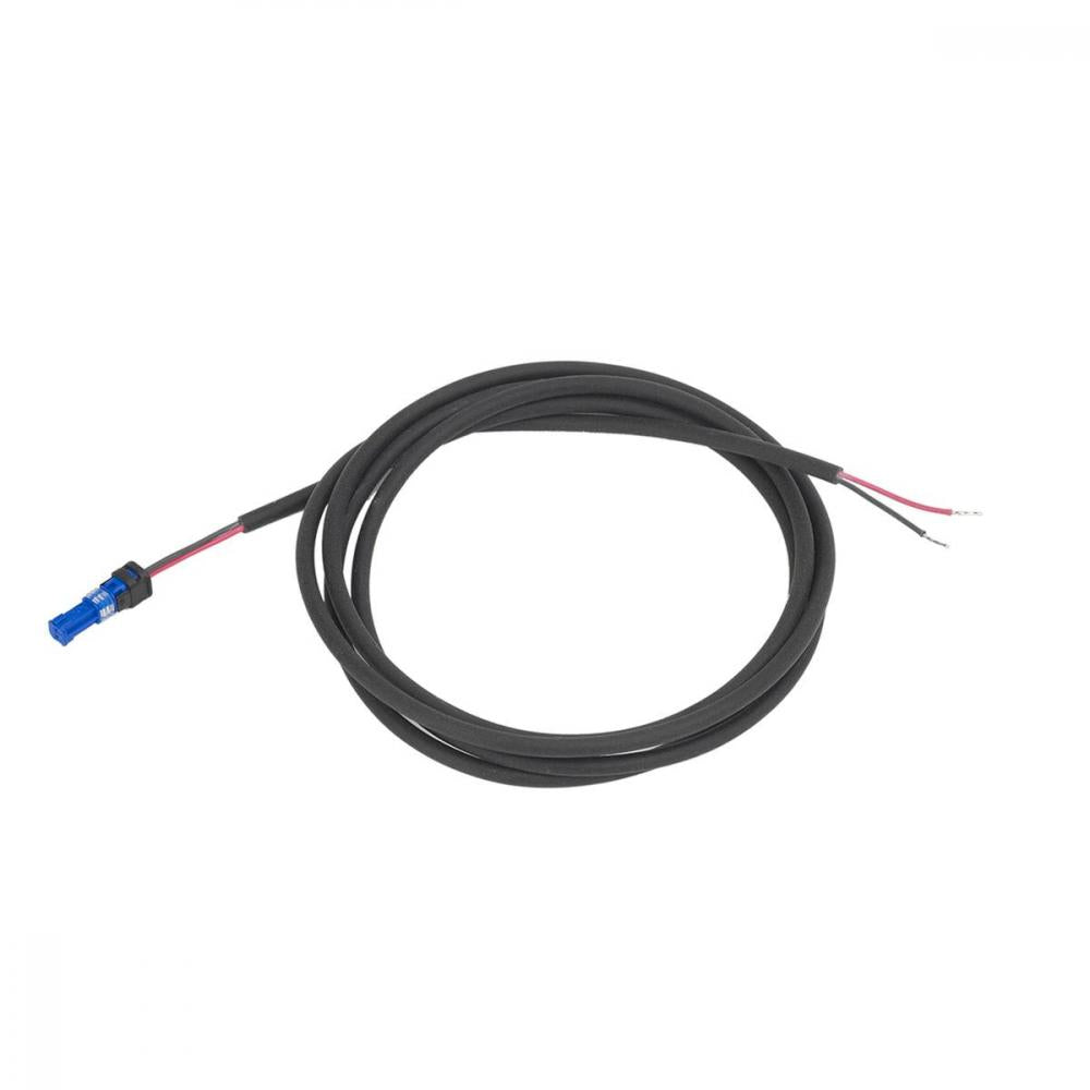 Bosch Lichtkabel Scheinwerfer 1.400 mm für E-Bike-Beleuchtung, schwarzes Kabel mit blauem Stecker und offenen Enden.