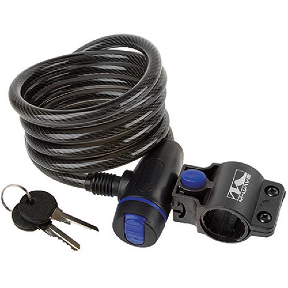Messingschlager Spiralkabelschloss CLIP-ON-Halter L 180 cm D 10 mm schwarz
