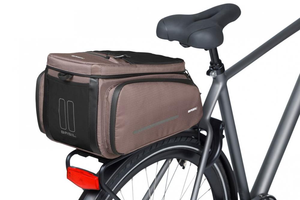 Basil Move MIK Gepäckträgertasche 10-26 Liter braun - wasserabweisend, erweiterbar, inkl. MIK-Adapterplatte