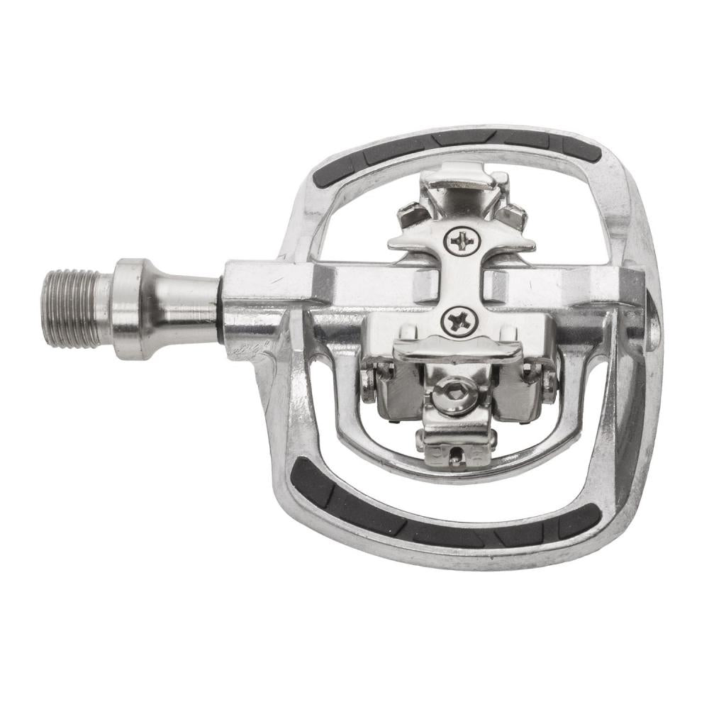 M-WAVE Drag-T1 Kombipedal - Aluminium, CrMo-Achse, SPD-kompatibel, 95x73 mm, inkl. Cleats
