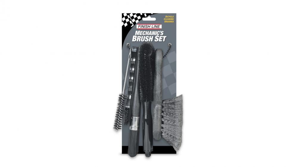 Finish Line Easy Pro Reinigungsbürsten-Set 5-teilig, Fahrrad Bürsten für Rahmen, Kette, Ritzel, Schaltung und schwer zugängliche Stellen