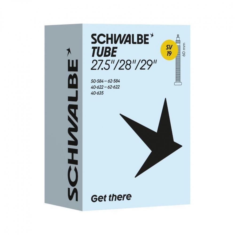 Schwalbe SCHLAUCH SV19 40/62-584/635 60mm Größe 40 - zuverlässiger Fahrradsatzschlauch - 27,5 - Fahrradschlauch