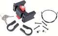 KLICKfix Lenkeradapter mit Schloss inklusive Schlüsseln und Montageset für Fahrradkörbe an 22-26 mm Lenkern.