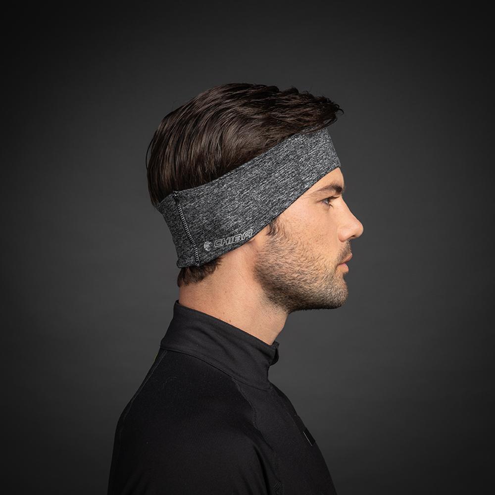 CHIBA Stirnband Pro Man - L/XL, hellgrau, Thermostretch, reflektierend