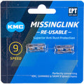 KMC Kettenschloss MissingLink 9-fach 1/2 x 11/128 silber 6 - 6mm für 9s Ketten 2 Stück auf Karte â werkzeuglos montierbar wiederverwendbar Top-Qualität