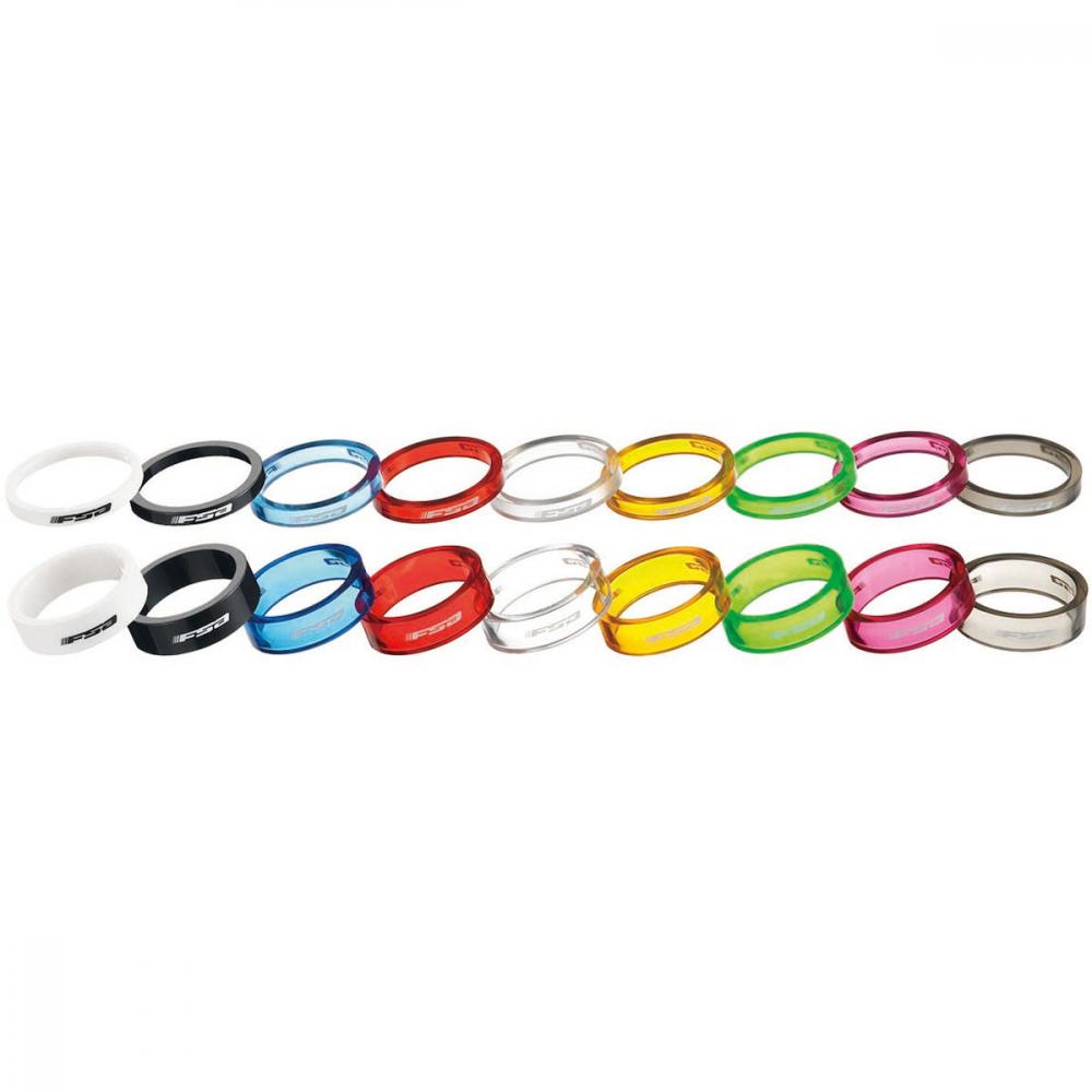 FSA Vorbauspacer-Set Polycarbonat 5 mm x 1 1/8" - Leicht & robust für präzise Lenkerhöhen-Anpassung
