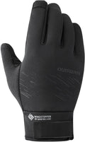 Schwarze SHIMANO W's Windstopper Insulated Damen-Fahrradhandschuhe mit Gore-Tex Labs Logo und Klettverschluss.