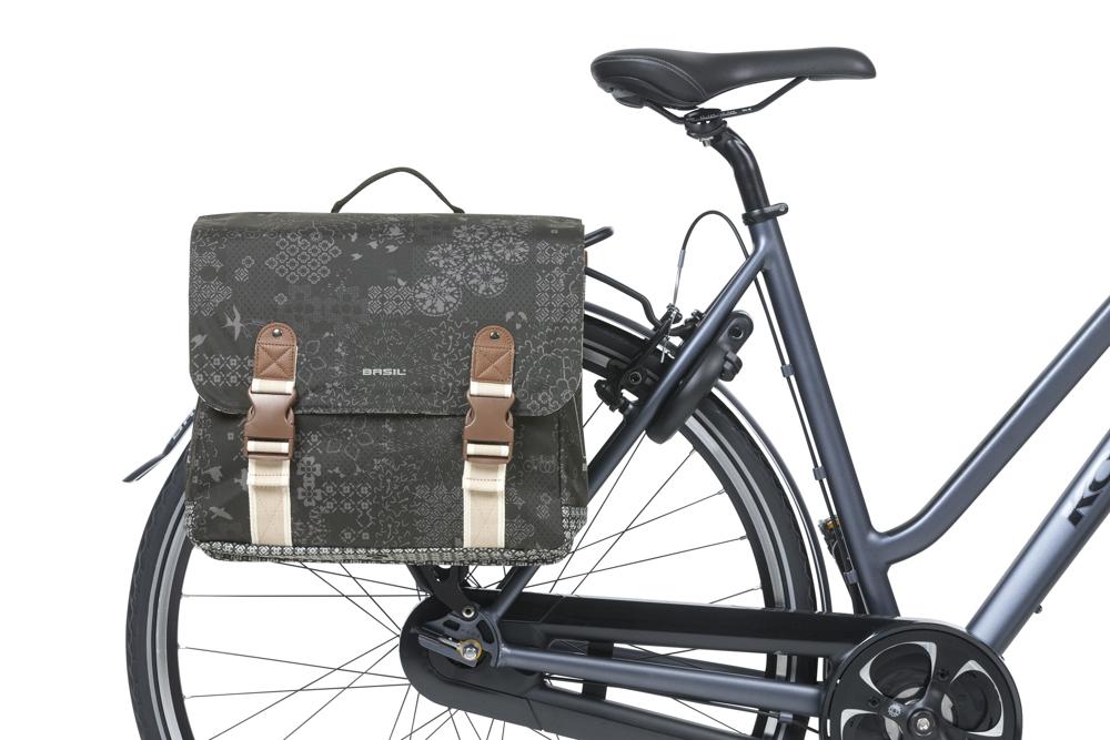 BASIL Bohème Double Bag MIK 2.0 - 35 Liter Doppeltasche wasserabweisend mit Reflektion & MIK 2.0-Adapterplatte