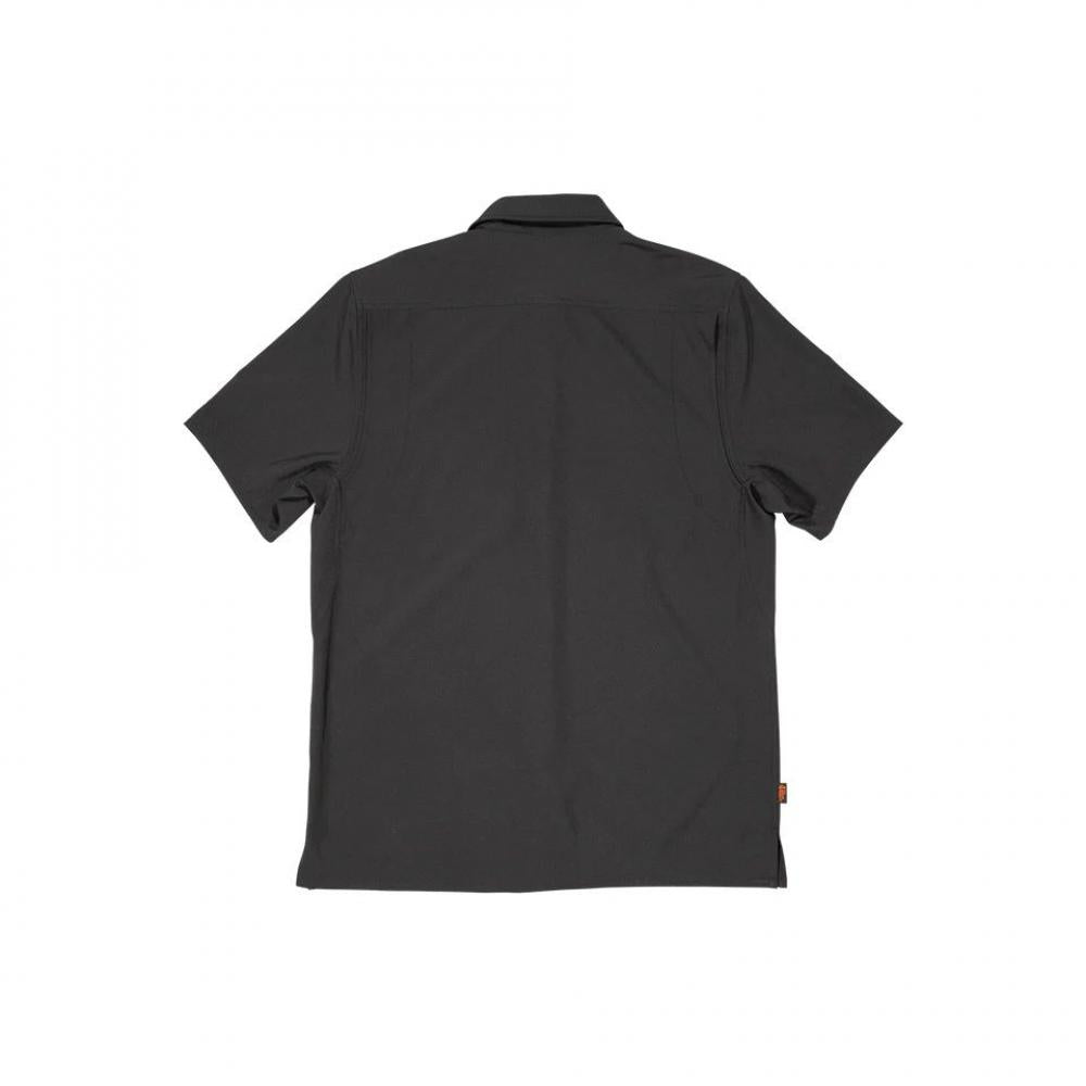 FOX Shop Shirt Unisex S, schwarzes Kurzarmhemd, Rückenansicht.
