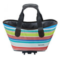 Racktime Agnetha sweet candy Einkaufskorb/tasche, bunt gestreift, mit Tragegriffen und Fahrrad-Klicksystem.