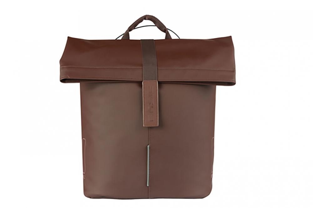 Basil City MIK Studs Fahrrrad-Shopper 14-16 Liter, wasserabweisend, braun, MIK-Befestigung & reflektierende Details