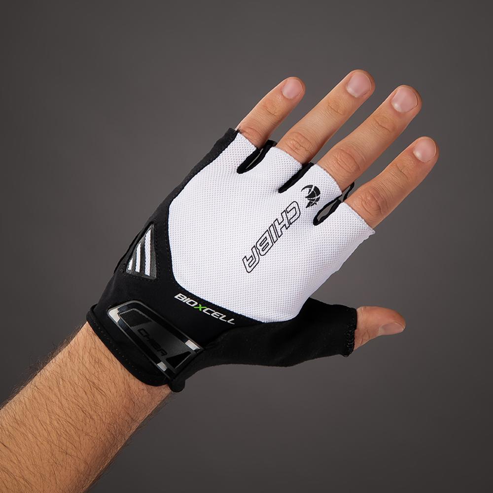 CHIBA BioXCell Air - Radhandschuhe kurz, weiß, atmungsaktiv, Gelpolsterung, Größe M