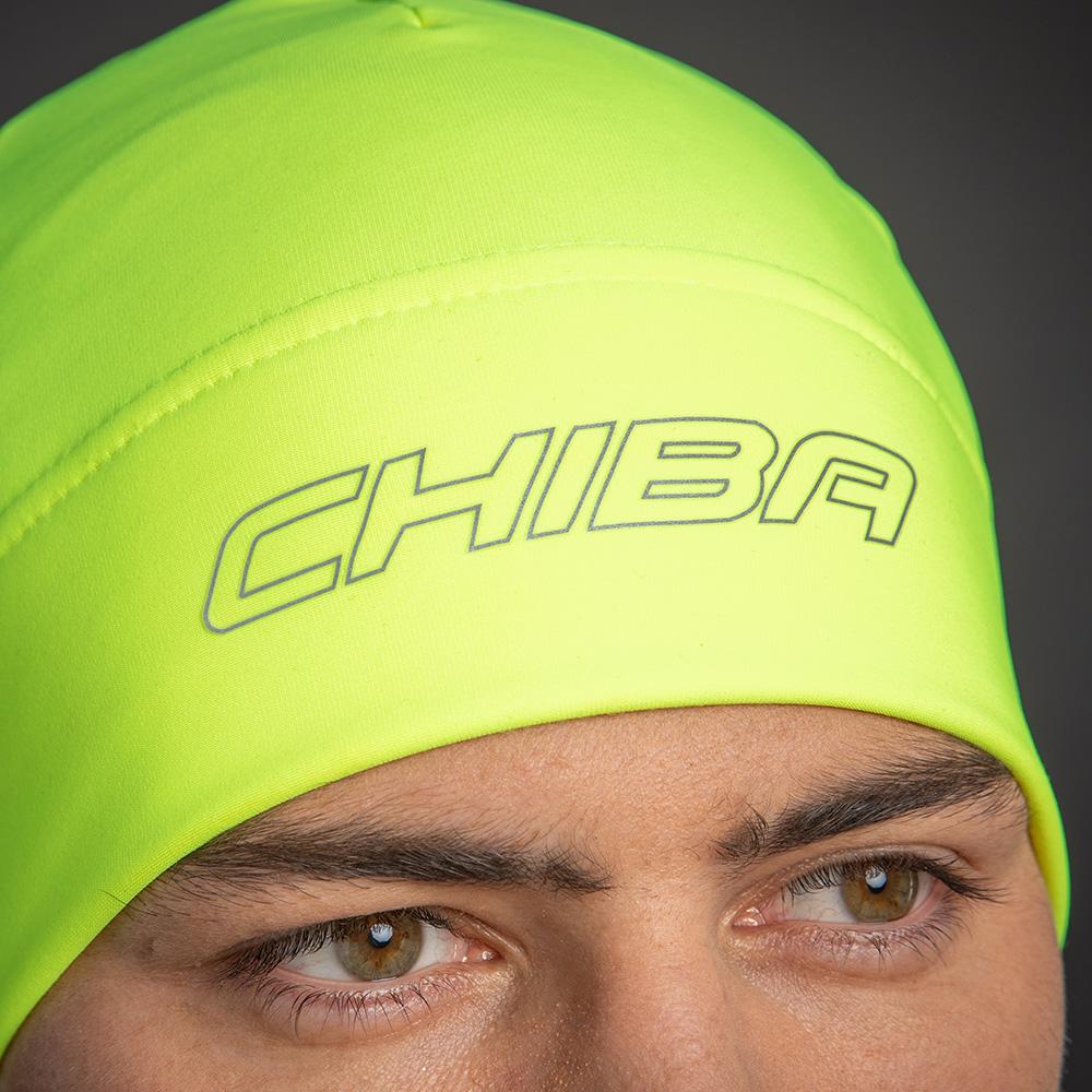 CHIBA Thermofleece Mütze - S/M, neongelb, atmungsaktiv, reflektierend
