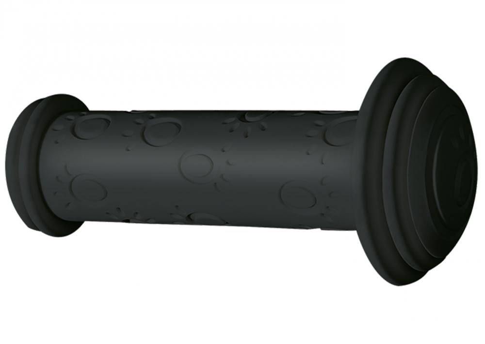 Herrmans Kindergriffe GRIP82 115mm schwarz mit Sonnen-Mond-Struktur und Prallschutz für Kinderfahrräder.