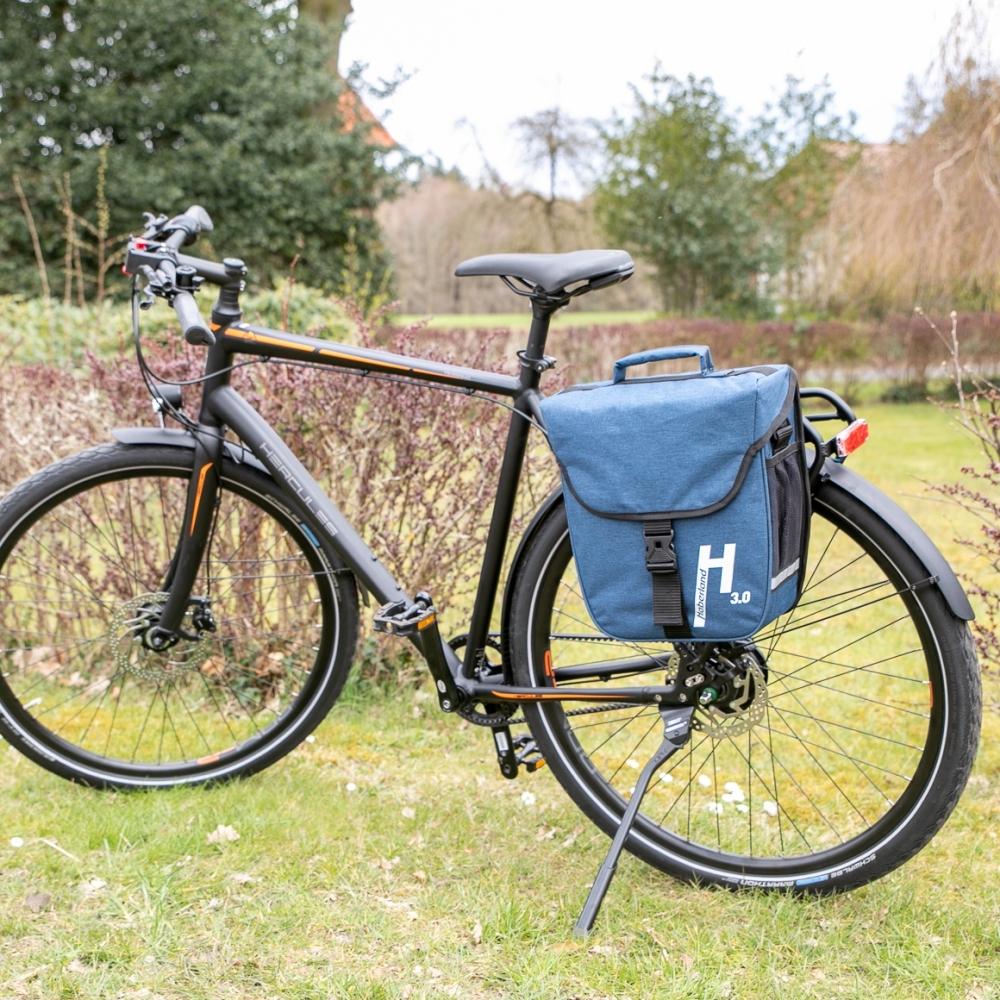 Haberland Einzeltasche 14l Basic 3.0 blau - praktische Fahrradtasche mit klappbarem Volumen