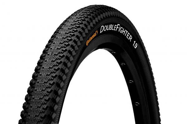 Continental - Reifen Conti Double Fighter III 26x1.90 Zoll - 50-559 - schwarz - Urban und Offroad - schneller Asphaltlauf - griffig auf Schotter - robuster Pannenschutz