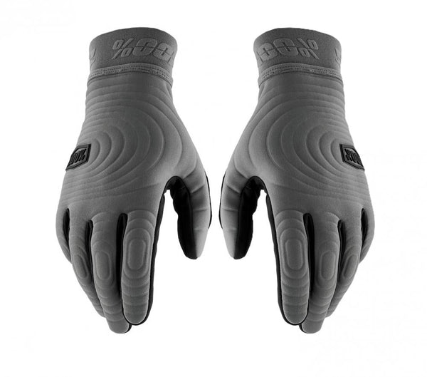 100% Brisker Xtreme Gloves Charcoal L - winddichte Winter-Fahrradhandschuhe mit isolierendem Fleece, rutschfester Innenhand & Touchscreen-kompatibel 1 Paar