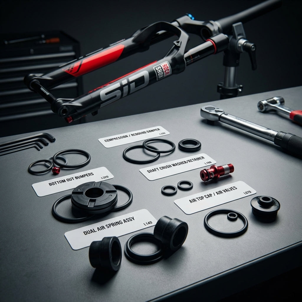 RockShox Service Kit SID 08-15: Dichtungen, O-Ringe und Kleinteile für die Federgabel-Wartung am Mountainbike.