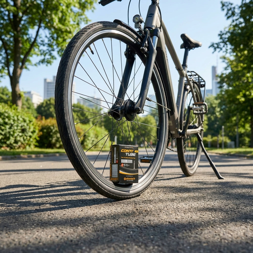 Continental Tour 28 Hermetic Plus Fahrradschlauch am Rad, pannensicher, luftdicht, Sclaverandventil 42mm.
