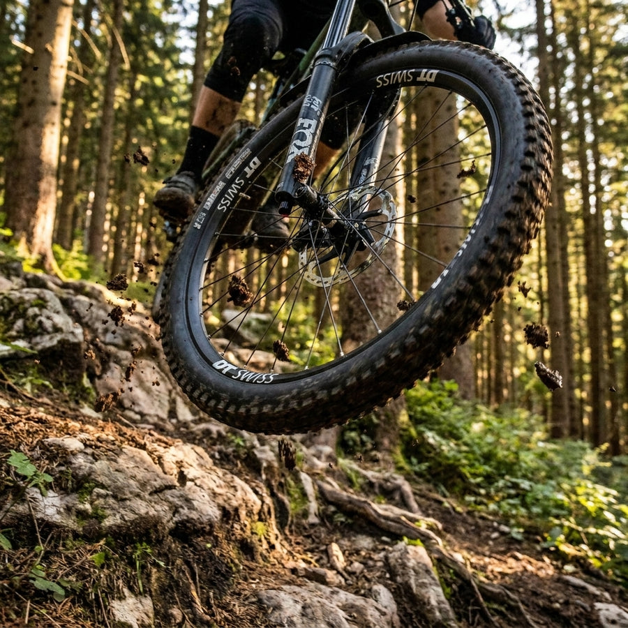 DT Swiss F1900 Classic 27.5 Zoll Vorderrad für Bikepark und Enduro. Robustes Mountainbike-Laufrad mit 30mm Felgenbreite.