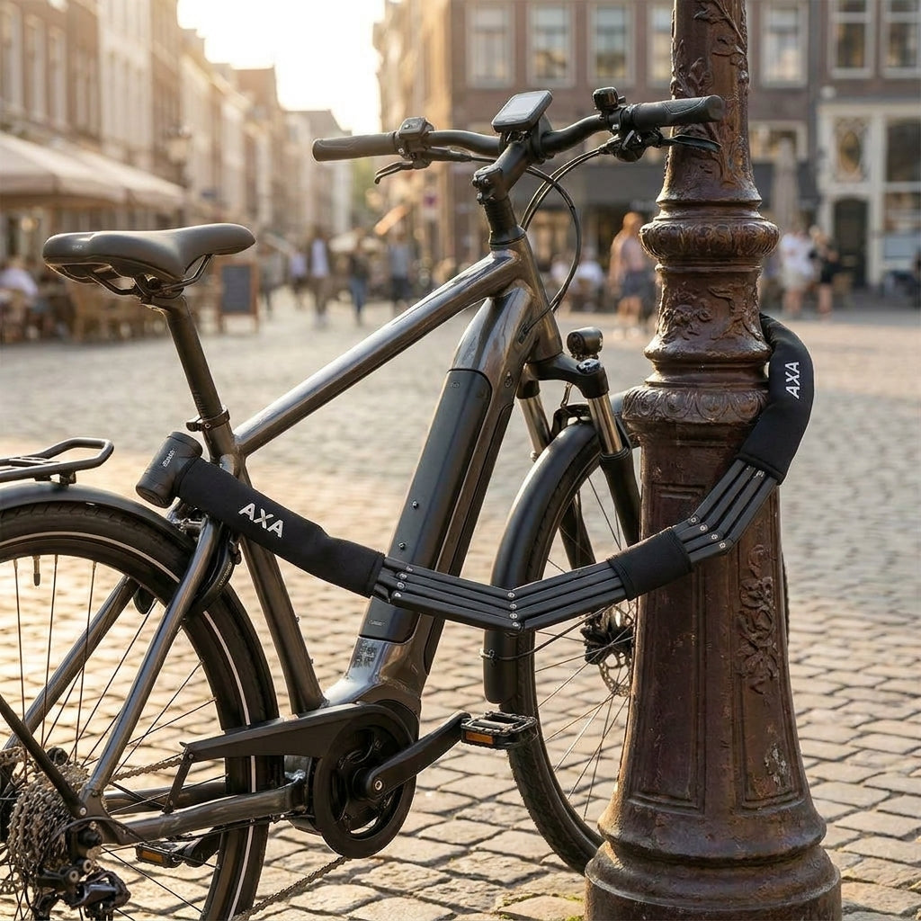 AXA Faltschloss Foldable 8 - 130: Flexibles, hochsicheres Fahrradschloss für E-Bikes & Fahrräder. Gehärteter Stahl, 130cm.