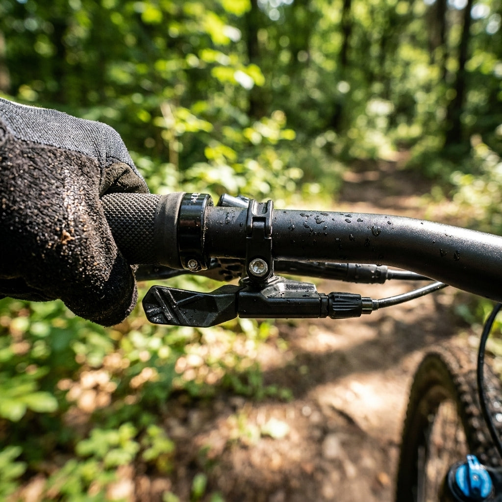 XLC Remote Hebel Blaster SP-X08 für Sattelstütze am Mountainbike Lenker. Präziser CNC-Hebel in schwarz für XLC SP-T.