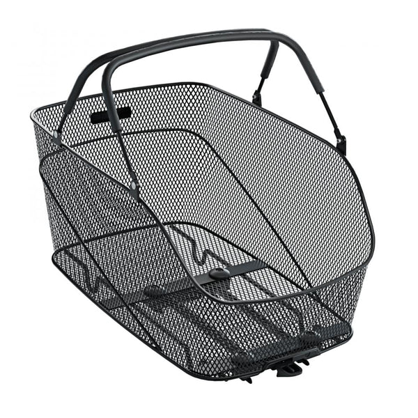 Racktime Bask-it Trunk Mid 24L Fahrradkorb, Snap-it Adapter, schwarz, 44x30x25cm, 1,57kg, max. 10kg Zuladung, Schaumstoffgriffe, ideal für Einkäufe